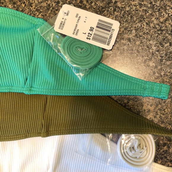 Forever 21 ribbed bandeau swim top size L - Picture 2 of 7